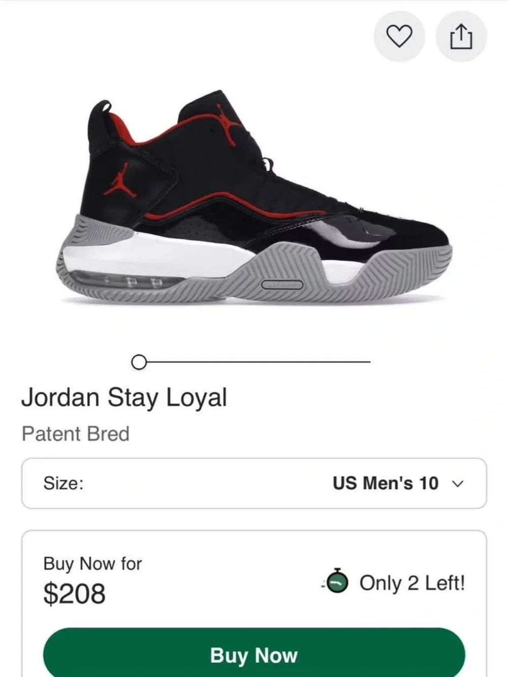 Men’s Jordan Stay Loyal  Black and Red High-Top Sneakers